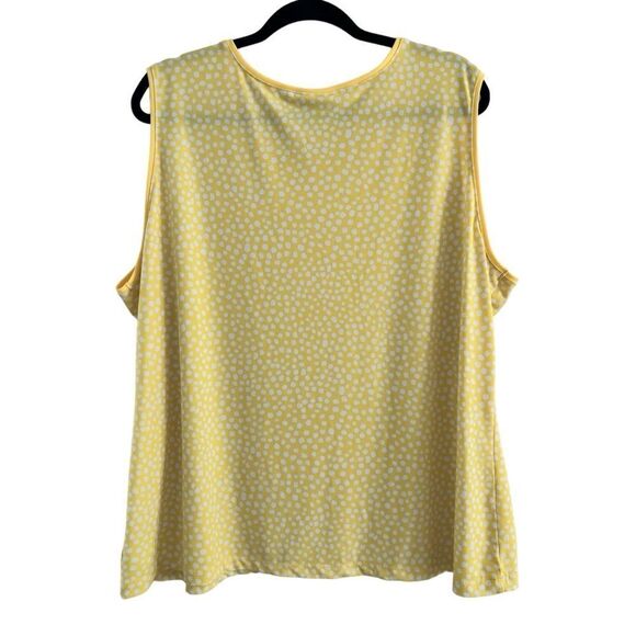 Susan Graver Liquid Knit Polka Dot Scoop Neck Tank Yellow QVC Women’s Plus 2X - Picture 2 of 6